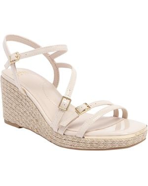 Jones New York Harisyn Round Toe Wedge Sandals - Natural