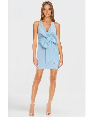 ONE33 SOCIAL The Amelia Light Blue Bow Front Mini Dress