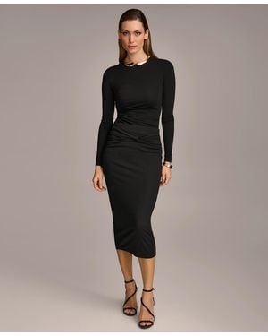 Donna Karan Donna Karan Twist-front Knit Pull-on Pencil Skirt - Black