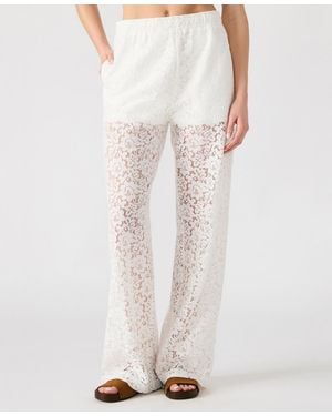 Steve Madden Venetia Lace Wide Leg Pants - White