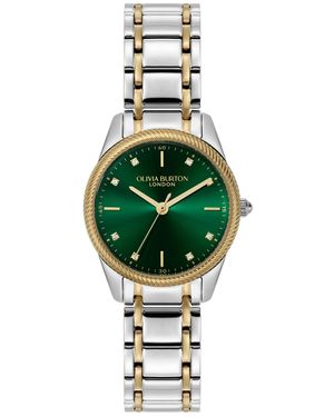 Olivia Burton Egerton Two Tone Stainless Steel Bracelet Watch - Green
