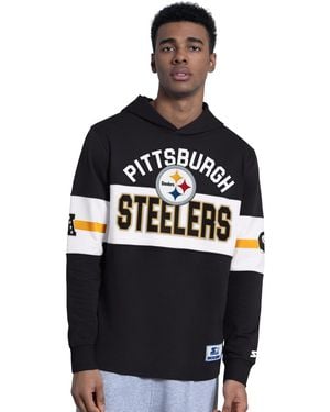 Starter Pittsburgh Steelers Fullback Graphic Pullover Jersey Hoodie - Blue