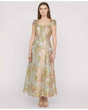 JS Collections Ruthanne Tulip-petal-sleeve Ankle Gown - Natural