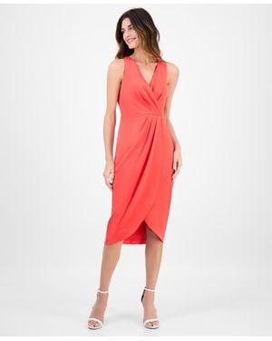 Anne Klein Sleeveless Tulip-hem Midi Dress - Red