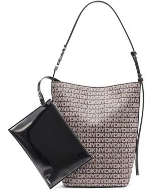 DKNY Avril Small Logo Bucket Bag - Black
