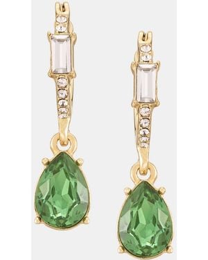 Givenchy Pear-shape Crystal Charm Hoop Earrings - Green