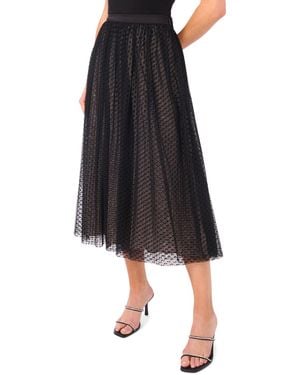 Cece Tulle Midi Skirt - Black