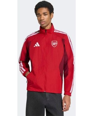adidas Arsenal Fc Full-zip Anthem Mock Neck Jacket - Red