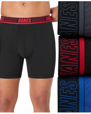 Hanes Moves Xtemp Performance Boxer Briefs - Black