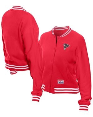 KTZ Atlanta Falcons Throwback Fleece Full-snap Jacket - Red