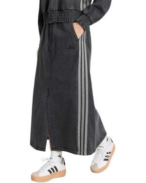 adidas Stadium Washed Denim Loose-fit Skirt - Black