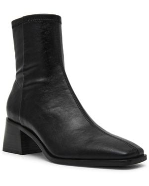Steve Madden Eralyn Block Heel Square Toe Sock Booties - Black