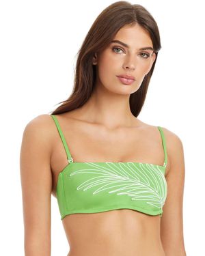 Sanctuary Midnight Breeze Embroidered Bandeau Swim Bra - Green