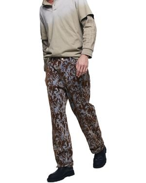 Desigual Straight Textured Pants - Gray