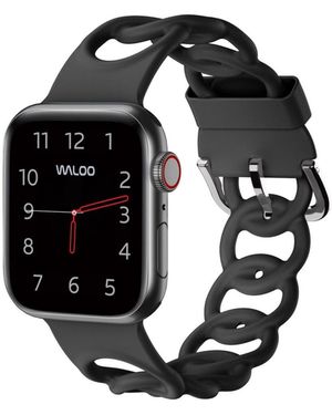 Waloo Silicone Link Looped Replacement Band For Apple Watch - Black