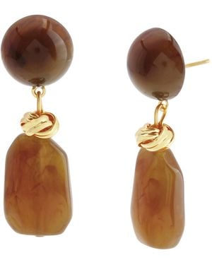 Steve Madden Boho Chunky Resin Drop Earrings - Brown