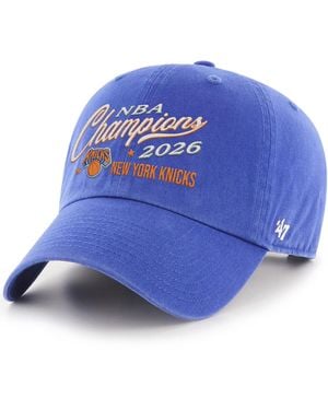 '47 New York Knicks 2026 Nba Champions Clean Up Adjustable Hat - Blue