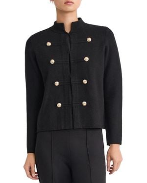 Jones New York Long-sleeve Mock-neck Double-breasted Jacket - Black