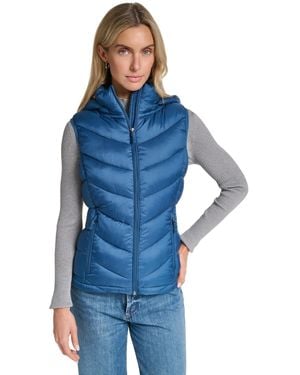 Charter Club Packable Hooded Puffer Vest - Blue