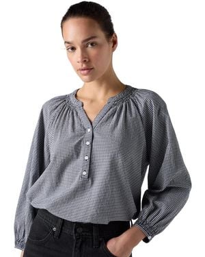 Levi's Reverie Split Neck Blouse - Gray