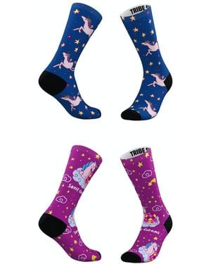 TRIBE SOCKS And Dreamy Unicorn Socks - Blue