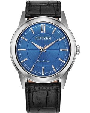 Citizen Rolan Leather Strap Watch 37mm - Blue