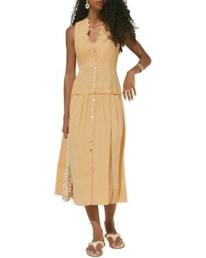 Mint Velvet Ramie Drop Waist Maxi Dress - Natural