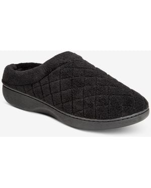 Charter Club Quilted Hoodback Boxed Slippers - Black
