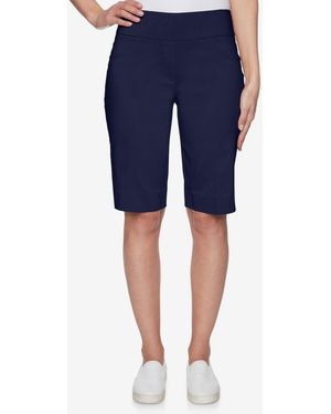 Ruby Rd. Petite Tech Mid-rise Shorts - Blue