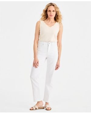 Style & Co. High Rise Straight-leg Jeans - White