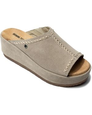 Minnetonka Paislee Suede Wedge Sandals - White
