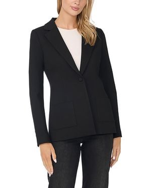 Cece Stretch Single-breasted Blazer With Patch Pockets - Black