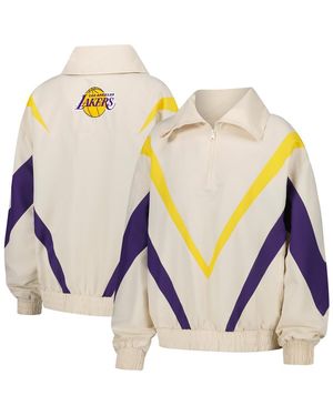 Terez Los Angeles Lakers Retro Chevron Ripstop Quarter-zip Windbreaker Jacket - Blue