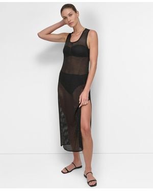 DKNY Mesh Maxi Dress Swim Cover-up - Black