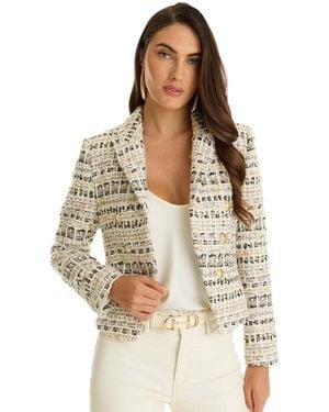 The Noli Shop Gabrielle Tweed Blazer - White