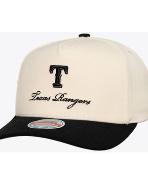 Mitchell & Ness Cream/black Texas Rangers Flawless Stretch Snapback Hat - Natural