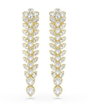 Swarovski Idyllia -tone Plated Drop Earrings - White