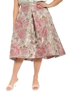 Muse Plus Size Pleated Organza A-line Skirt - Pink