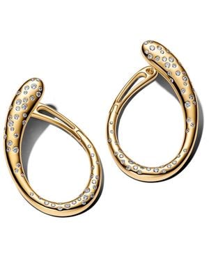 PANDORA Stone-set Hinged Hoop Earrings - Metallic