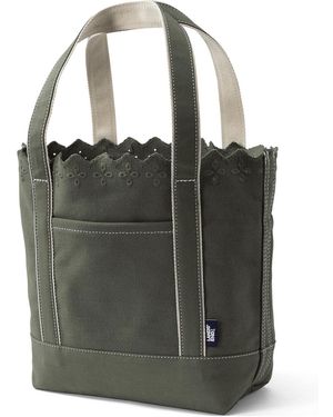 Lands' End Medium Eyelet Canvas Open Top Tote - Black