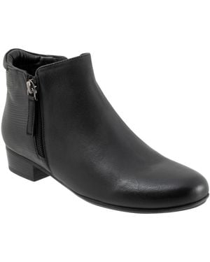 Trotters Major Embossed Bootie - Black