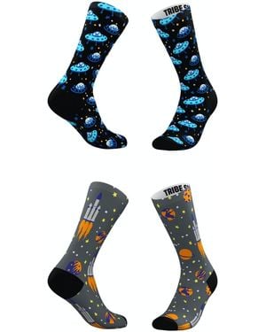 TRIBE SOCKS And Blue Blastoff Socks - Black