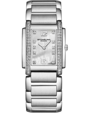 Stuhrling Serafine 4089.1 Rectangular Quartz Watch - Gray