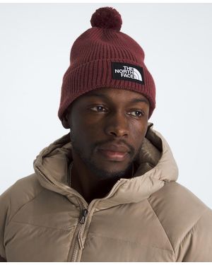 The North Face Logo Box Pom Beanie - Red