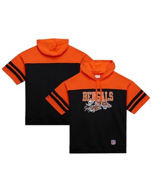 Mitchell & Ness Cincinnati Bengals Off Field Vintage Logo Short Sleeve Pullover Hoodie - Orange