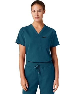 Jaanuu Rhena 1-pocket Slim V-neck Scrub Top - Blue