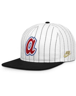 Nike White/black Atlanta Braves Cooperstown Collection Pro Adjustable Hat