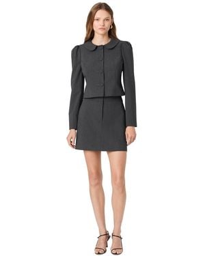 French Connection Tavi Cropped Ruched-sleeve Jacket - Black