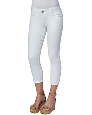 Democracy "ab" Solution High Rise Ankle White Skimmer Jeans - Blue