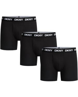 DKNY Cooling Cotton Boxer Briefs - Black